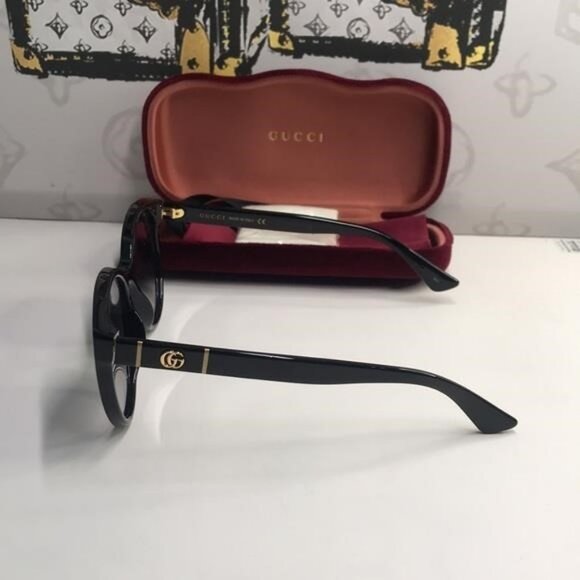 New Authentic Gucci Black Cat-Eye Sunglasses GG0631s 001 - Picture 8 of 12